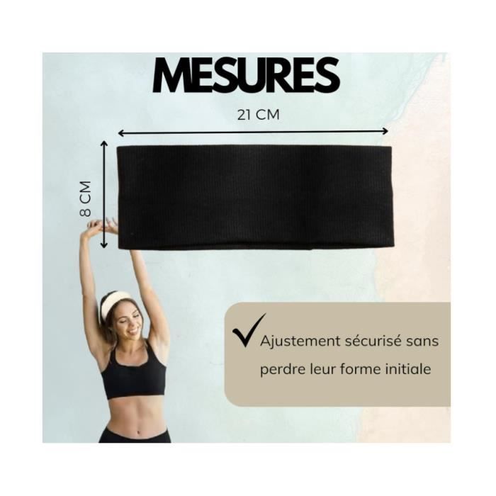 Lot De 3 Bandeaux Cheveux Femme - Taille Unique, Antidérapant, En Coton Extensible, Pour Sport, Yoga, Quotidien Ou Déco Cheveux