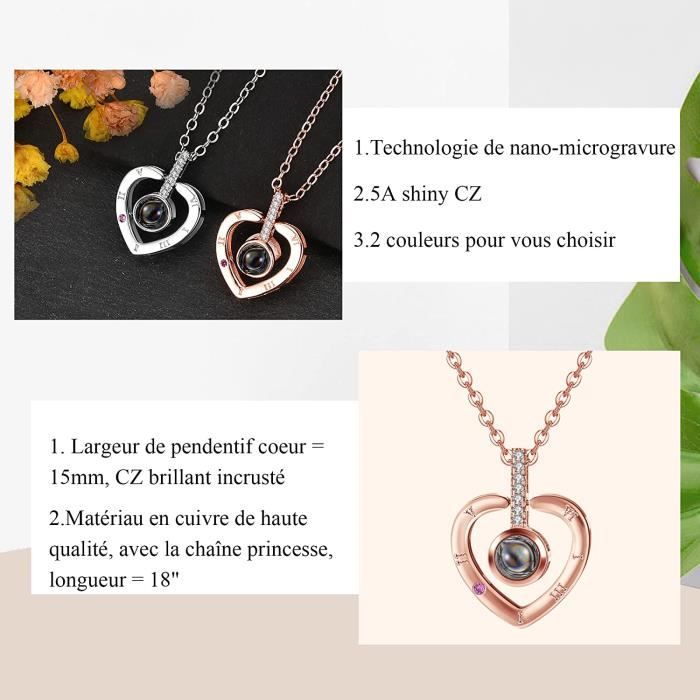 Yumilok Collier Et Boucles D'Oreilles Zircon Cœur Pour Femmes Et Filles - Parure Argent 925, Pendentif Élégant Avec Chaîne Singapour Et Clous Brillants