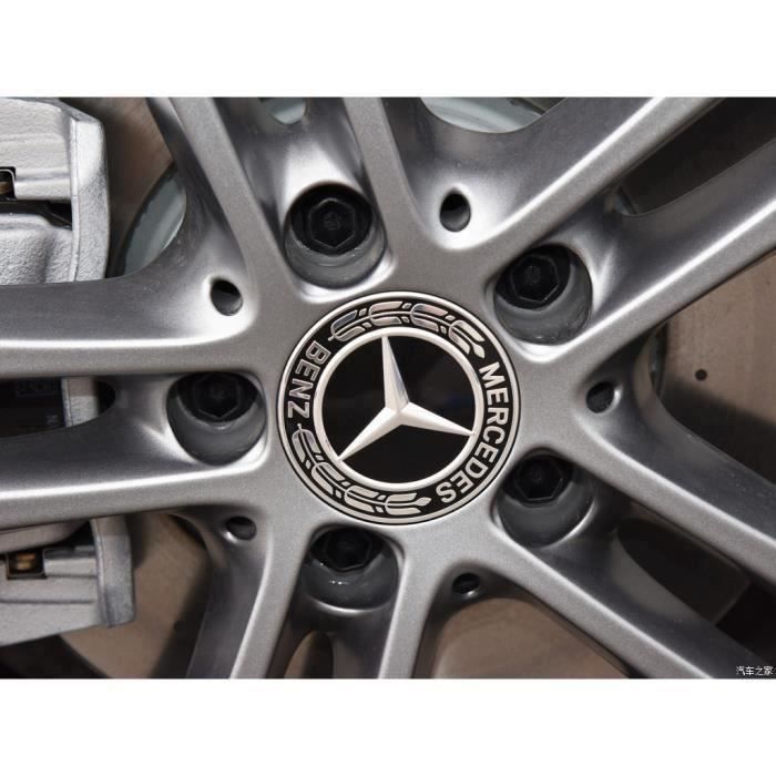 4 Logos Emblème Mercedes Jante Cache Moyeu Centre De Roue Insigne Noir 75mm  - Cdiscount Auto