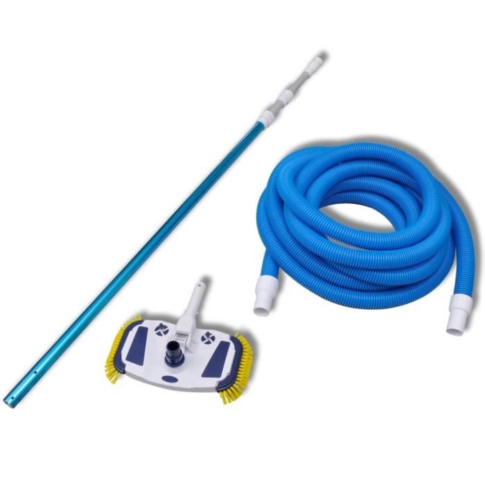 Forbabe Aspirateur Piscine 147 Cm - Kit Complet Avec 4 Barres Aluminium, Brosse - Nettoyage Fond Piscine