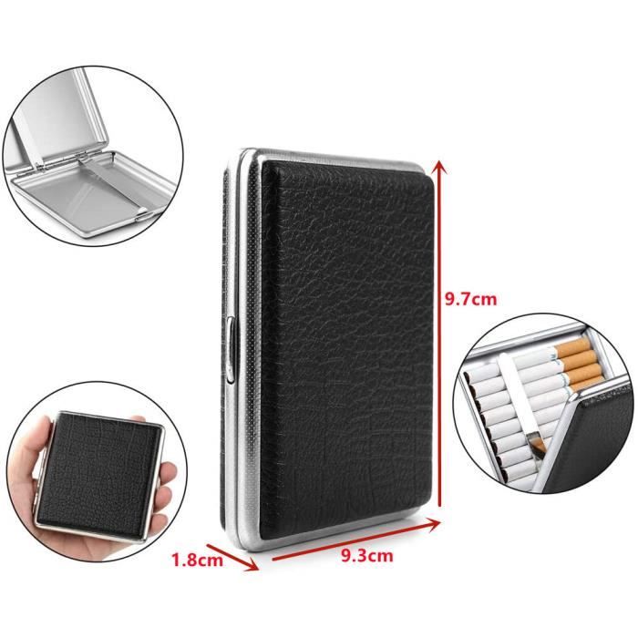 tui  cigarettes,Cigarette Poche en mtal,Cigar Tabac Boite Case  Support,Multifonction tui  cigarettes en Cuir PU,pour homme,2pcs -  Cdiscount Au quotidien