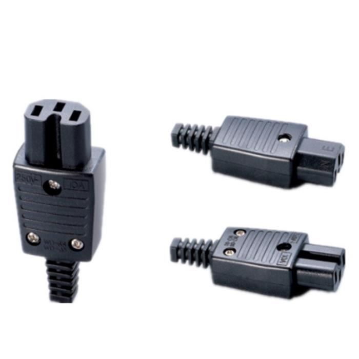 C13 Montage panneau Adaptateur prise AC250V 10A 3 broche entré IEC tout droit