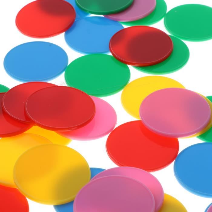 Hy 250 Marqueurs en Plastique Transparents 8 Couleurs Jetons Bingo de  comptage (Chaque marqueur Mesure 1,9 cm de diamètre) : : Jeux et  Jouets
