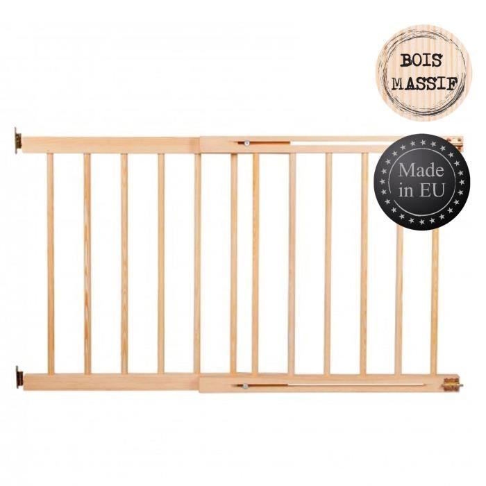 Barrière de Sécurité Bébé Enfant pour Escaliers Portes - SPRINGOS - 75-110  cm - Métal - Noir - Pression