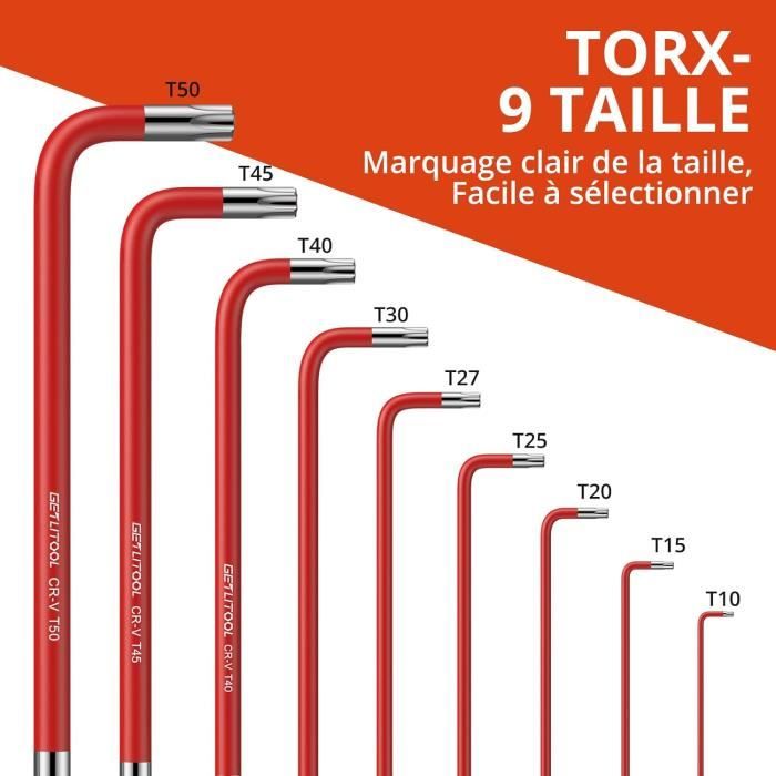Jeu De Clés Torx 9 Pcs Clé Allen Torx Jeux De Clef Torx T10 T15 T20 T25 ...