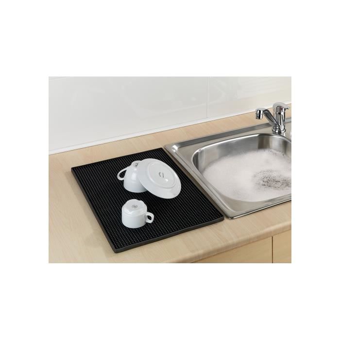 Tapis égouttoir Vaisselle En Silicone - Antidérapant, Drainage Rapide, 40x33 Cm, Gris