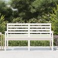 "Promo"Banc de terrasse LMT - Banc de jardin blanc 159,5x48x91,5 cm bois massif de pin 18,55Kg-2