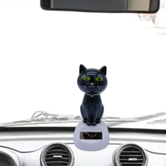 Chat Dansant Solaire – Figurine En ABS – 7x7x10 Cm – Sans Pile – Bouge Tête Et Queue Au Soleil – Décoration Voiture, Bureau, Maison – Cadeau Enfant Et Adulte – Anti-stress Rigolo