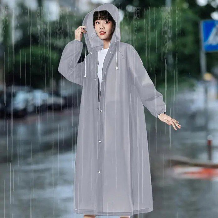 Poncho De Pluie Transparent EVA Avec Capuche - Cape Imperméable Réutilisable Pour Camping, Randonnée, Concerts