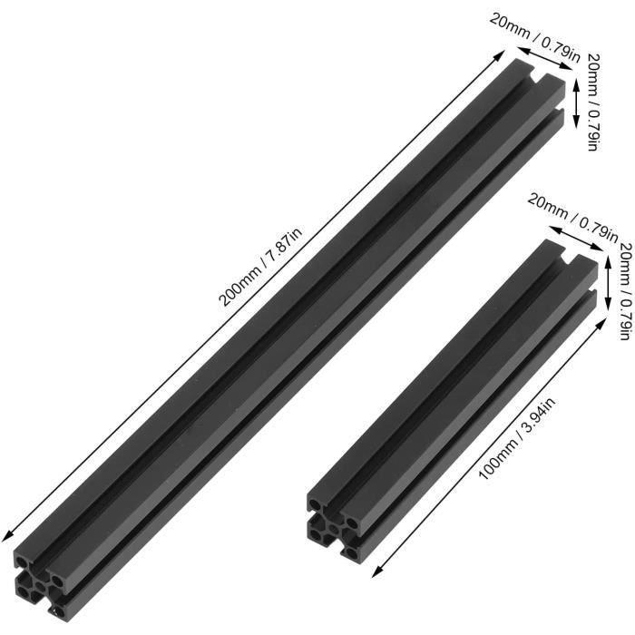 Profilé Aluminium Rail Linéaire V-Slot 2020 Pour CNC/imprimante 3D - Longueur 700 à 1500mm, En 6063-T5