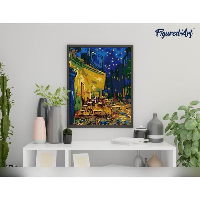 WOWDECOR Peinture Par Numéro – Van Gogh Nuit Étoilée – Toile 40,6 X 50,8 Cm – DIY Pour Adulte Et Enfant