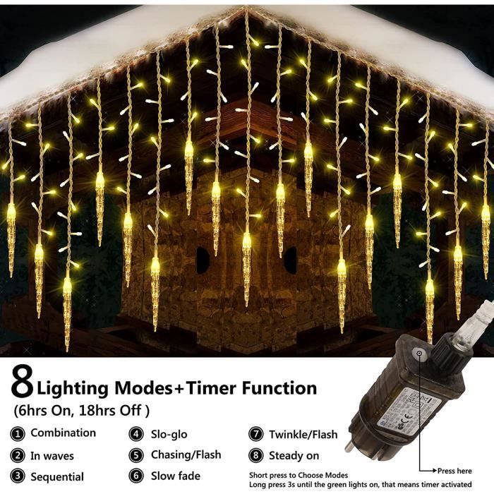 LA BOUTIQUE DE Noël - Rideau lumineux LED stalactite 6 mètres