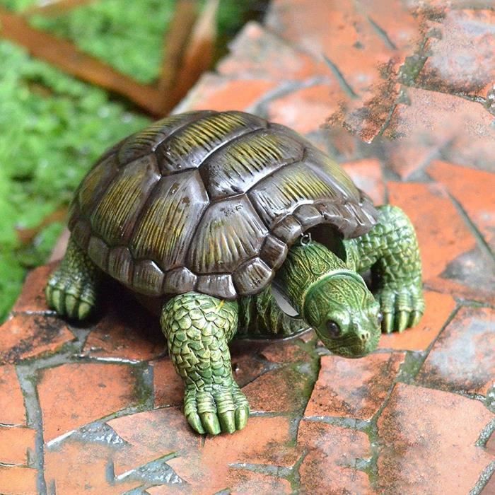 Figurine de jardin de tortues, tortue de pierre japonaise, 7 pouces,  détails réalistes, décoration d'étang en résine, carapace dure de reptile  de tortue de bord de mer, jardin -  France