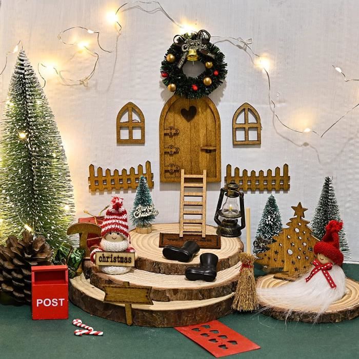 Porte Lutin de Noel Kit, 23 Pièces Ensemble D'accessoires de Porte de Gnome  de Noël, Kit Lutin Farceur avec Porte Lutin Couronne - Cdiscount Maison