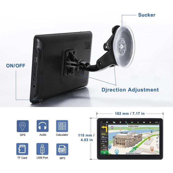 GPS Voiture 9 Pouces ZAMETTER - Cartes Europe Hors Ligne, Mises à Jour à Vie, Pour Camion, Camping-car