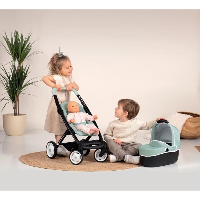 Smoby poussette jouet pour deux poupées maxi-cosi rose clair SMOBY