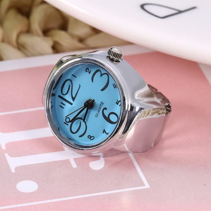 Bague Montre De Long Plaqué Or, Mouvement Quartz, Vintage, Pour Femme - Neuve