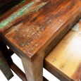 Table basse gigogne vintage en bois de récupération - Chic - Lot de 3 - Marron - Bois massif - Style Vintage-3