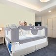 HENGMEI Barrière de lit Réglable en hauteur 150 cm Protection anti-chute Pour bébé et enfant-3