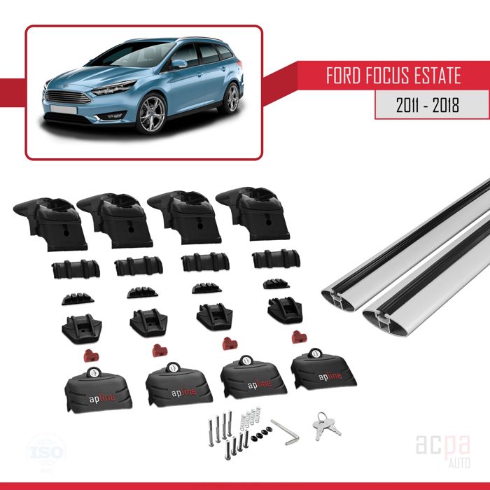 Barres De Toit Transversales Pour Ford Focus IV Break 2018+ - Marque Turtle - Garantie 2 Ans