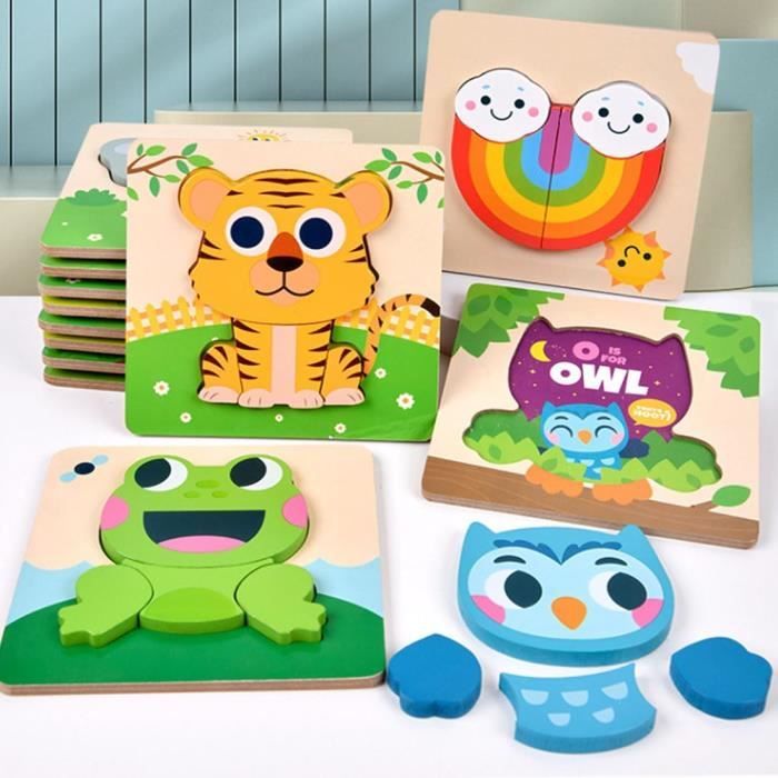 Jouet - Puzzle en Bois Enfant - Animaux - 4 Pièces - Design Attrayant ...