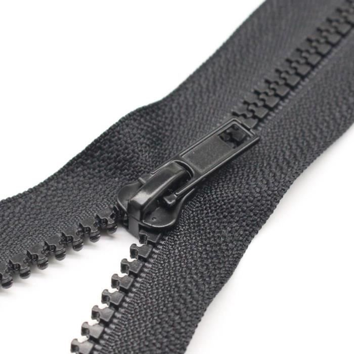 2 Fermetures éclair Séparables Noires - Maille 5 Mm - Longueur 73 Cm - Pour Vestes, Manteaux, Projets DIY