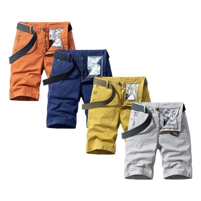 Short Homme 100 Coton Short Cargo Couleur Unie D contract