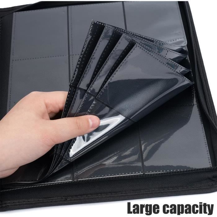Classeur Cartes à Collectionner 900 Places - Cuir PU - Zip - 50 Pages Transparentes
