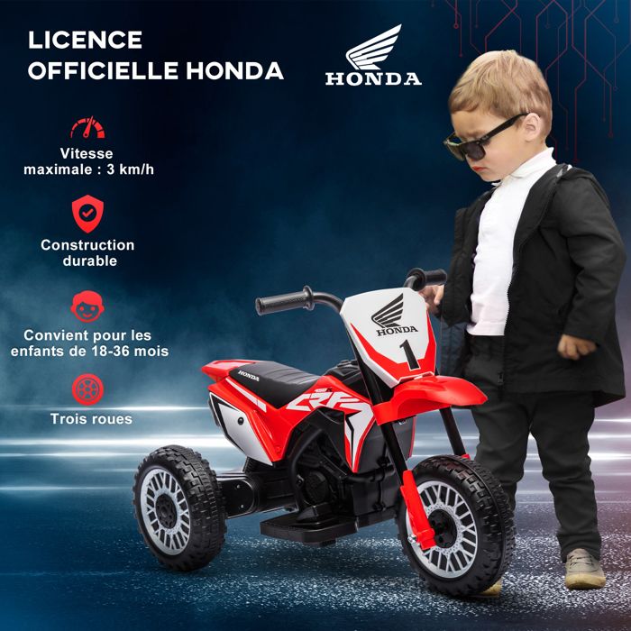 Tricycle Enfant HOMCOM Moto Cross Rouge - Musical Et Lumineux, 18-36 Mois, Neuf
