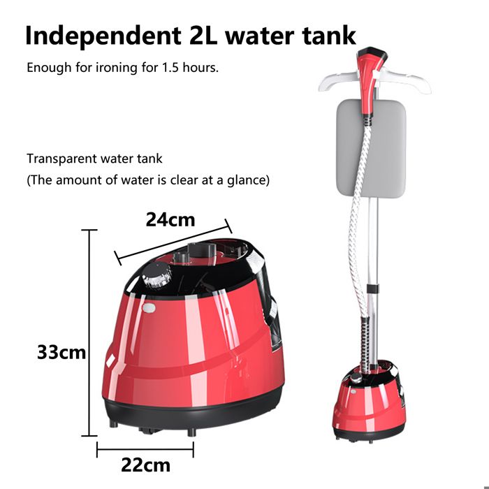 1800W Défroisseur Vapeur Vertical avec 2L Réservoir d'eau tiges