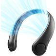 Ventilateur tour de cou portable et rechargeable design casque mains libres sans pales 5 vitesses 4 000 mAh Noir CLIMATISEUR MOBILE