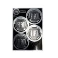Autocollants Fiat Officiel, 4 Logo Noir, Diamètre 48 mm-0