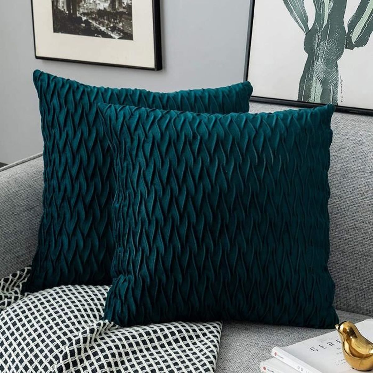 Velours Housse de coussin Uni Souple De Luxe Couvre 45x45cm Velours Housse de coussin Uni Souple De Luxe Couvre 45x45cm