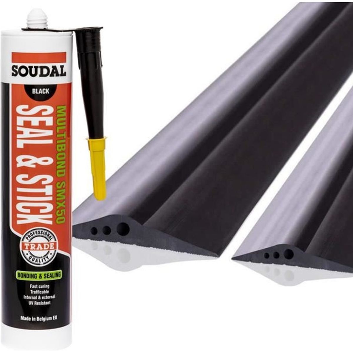 1,5 m SBD03 STEIGNER Joint d/Étanch/éit/é pour Porte de Garage Noir 52x2 mm