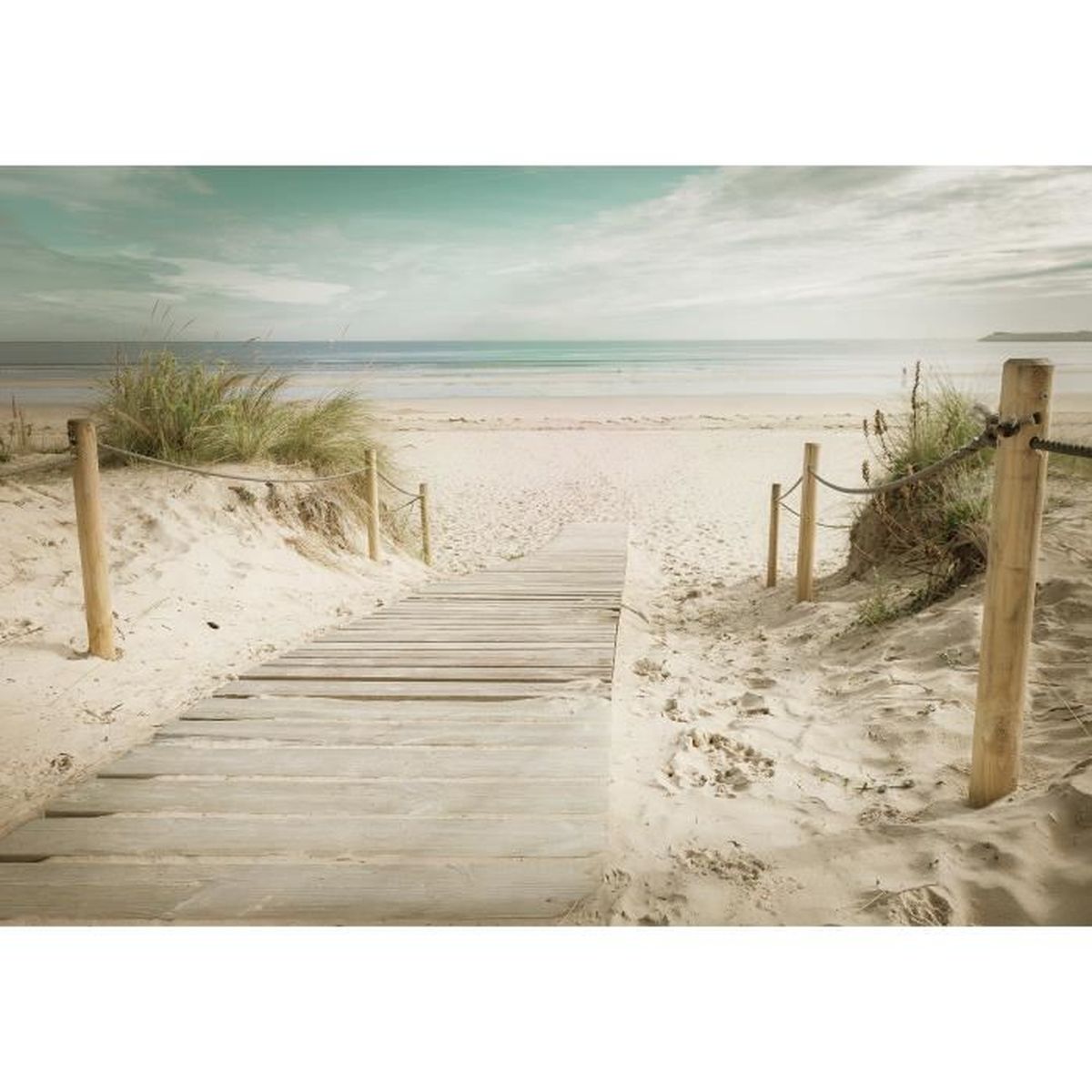 Papier Peint Adhésif 3D Vague Mer Coucher De Soleil - Motif R621, Décoration Murale Facile