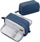 Trousse à Crayons - RIWILL - 4 Compartiments - Grande Capacité - Extensible - Bleu Foncé