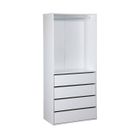 SWEEEK Module dressing avec 4 tiroirs et 1 penderie blanc. panneaux stratifiés