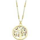 CAPITAL SPORTS Collier Femme Lotus Silver Argent Doré Arbre De Vie Empierré - LP1890-1/2