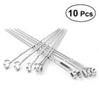 QIFULL 10 pcs En Acier Inoxydable Barbecue Kabob Plat En Métal Griller Brochettes Set Réutilisable BBQ Bâtons 45 cm