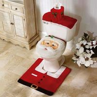 Décorations de Noël pour abattant de toilettes, housse et tapis pour toilettes, accessoires décoratifs fantaisie motif Père Noël