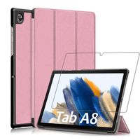 ebestStar ® pour Samsung Galaxy Tab A8 10.5 (2021) SM-X200 X205 - Housse PU SmartCase + Film protection écran en VERRE Trempé, Rose