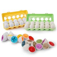 Jeu de tri de couleurs et de formes pour enfants - KENLUMO - 24 oeufs assortis - Jouet intellectuel Montessori