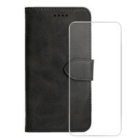 Verre trempé+ Etui Cuir Pour Samsung Galaxy A51 4G 6.5" Housse Folio Etui magnétique Portefeuille Protection - Noir[W39G]