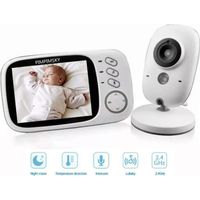 PIMPIMSKY Babyphone Caméra 3.2” Bébé Moniteur Sans Fil Vidéo LCD Couleur , 2.4GHz Communication Bidirectionnelle Vision Nocturne