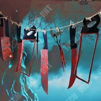 TD® lot de 12 pcs couteau en sang Halloween - Kit horreur effrayant suspendus maison hantée bannière Halloween décoration