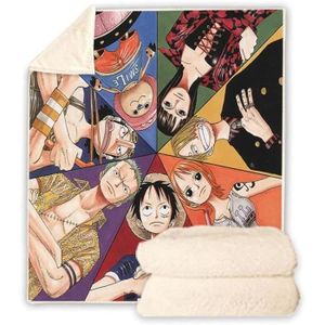 Déco Manga - Plaid Polaire Enfant One Piece Bleu - Couverture