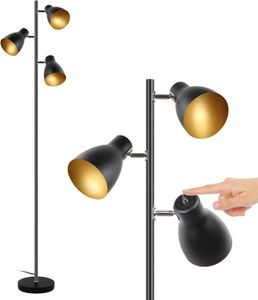 LAMPADAIRE lampadaire vintage 3 spots orientablesInterrupteur de commande indépendant lampe à pied design rétro ampoules E14 LED ou hal[m272