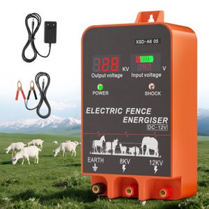 Électrificateur de clôture électrique 12V/230V 2J, portée 15 km, affichage LED, étanche, pour animaux de ferme - Jardin