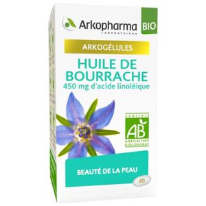 HUILE - LAIT MASSAGE 50765 Arkopharma Arkogélules Peau Huile de Bourrache Bio 60 Gélules