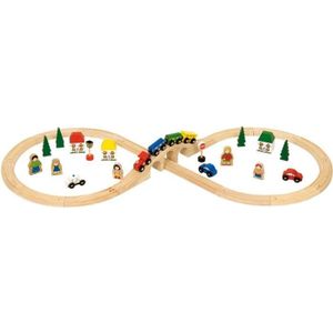 CIRCUIT Circuit train en bois - Marque - Modèle - 40 pièces - Multicolore - Beige - 3 ans - Enfant - Mixte